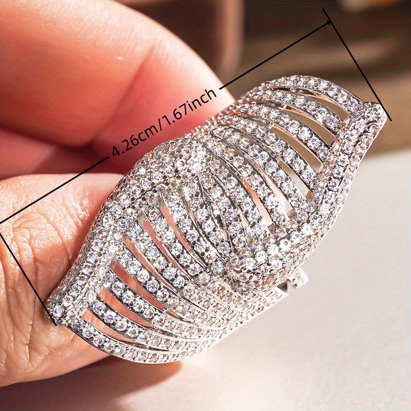 Opulent Bling Full Pave Sparkling Zirconia Statement Ring